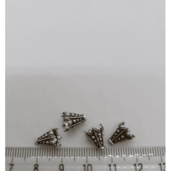 925 Ayar Gümüş Huni Model İşlemeli Boncuk Kapağı (Külah Aparatı)