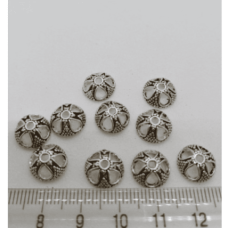 925 Ayar Gümüş Telkari Desenli Boncuk Kapağı – 1 Adet