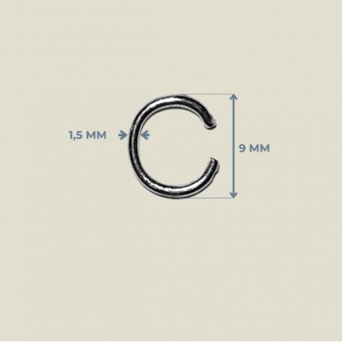 9 mm × 1,5 mm C Bağlantı Halkası – Metal Renk | SERRAADA