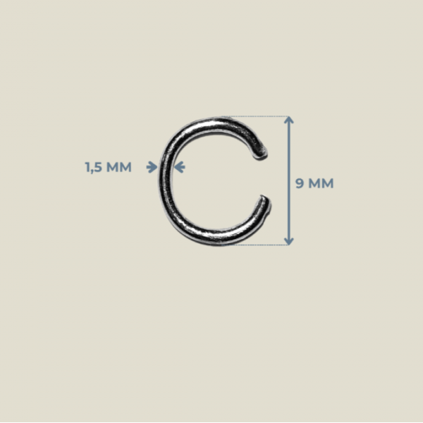 9 mm × 1,5 mm C Bağlantı Halkası – Metal Renk | SERRAADA