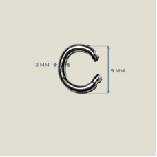 9 mm × 2 mm C Bağlantı Halkası – Metal Renk | SERRAADA