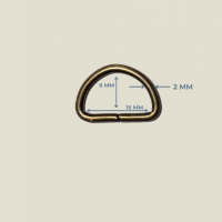 Metal D Halka (1.5 cm x 2 mm) – Antik Sarı Renk