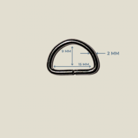 Metal D Halka (1.5 cm x 2 mm) – Füme Renk