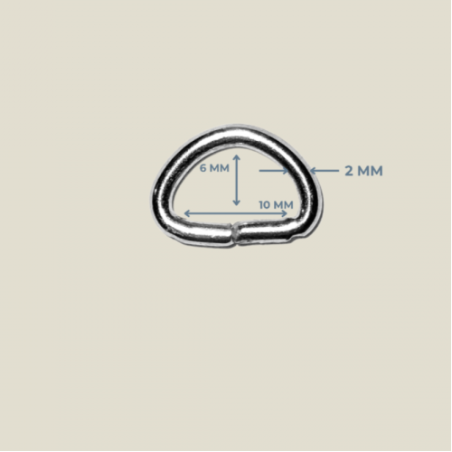 Metal D Halka (1 cm x 2 mm) – Gümüş Renk