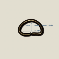 1 cm x 2 mm Antik Sarı D Halka (10 mm) - Çanta ve Hobi Aksesuarı
