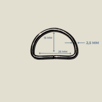 2.5 cm x 2.5 mm Füme D Halka (25 mm) - Çanta ve Hobi Aksesuarı