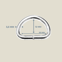 20 mm x 12 mm x 3.5 mm Metal Renk D Halka - Çanta ve Hobi Aksesuarı 20 mm x 12 mm x 3.5 mm Metal Renk D Halka - Çanta ve Hobi Aksesuarı