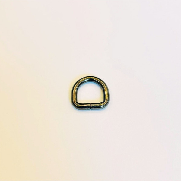 15 mm x 4 mm Füme Kalın D Halka (Black Nickel) - Çanta ve Hobi Aksesuarı
