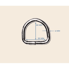 20 mm x 20 mm x 4 mm Metal Renk D Halka | Takı ve Aksesuar Malzemeleri