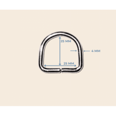 25 mm x 25 mm x 4 mm Metal Renk D Halka | Takı ve Aksesuar Malzemeleri