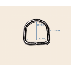 30 mm x 30 mm x 5 mm Metal Renk D Halka | Takı ve Aksesuar Malzemeleri