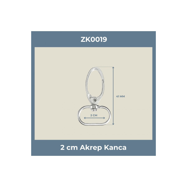 2 CM Akrep Kanca Nikel – Metal Anahtarlık ve Çanta Askı Aparatı (Min. 100 Adet)