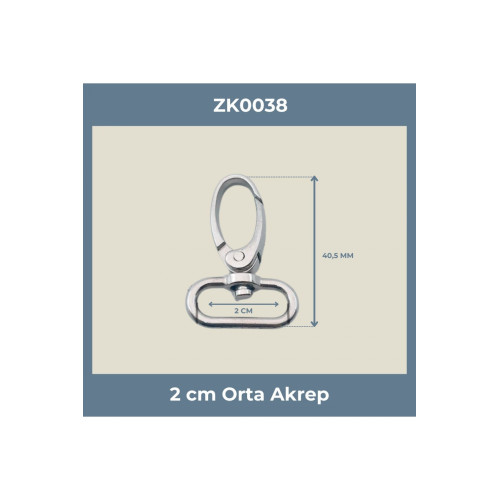 2 CM Orta Akrep Kanca Nikel – Metal Anahtarlık ve Çanta Askı Aparatı (Min. 50 Adet)