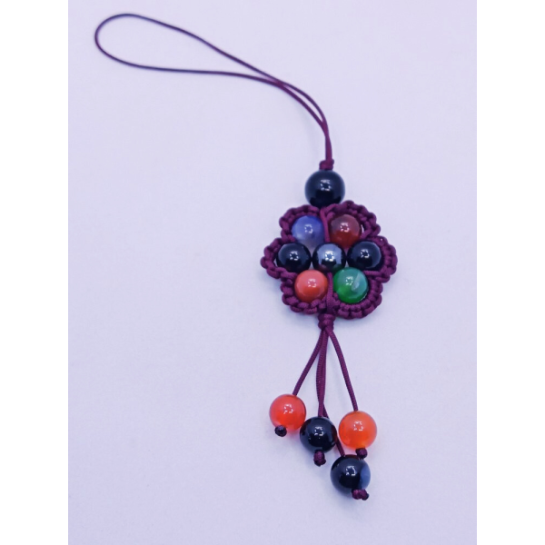 Karışık Akik ve hematit taşlı çanta aksesuarı