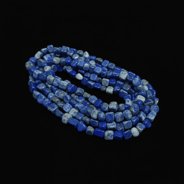 Amorf Doğal Lapis Taşı Dizi – 35 cm, 50 Adet Taş