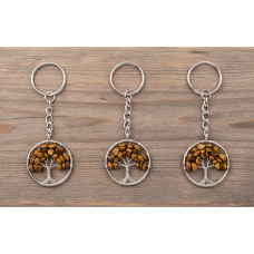 Kaplangözü Taşı Hayat Ağacı Anahtarlık – Güç, Denge ve Şıklık Sunan Doğal Taş