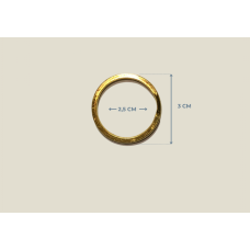 2,5 cm Kararmaz Gold Ezme Metal Anahtarlık Halkası