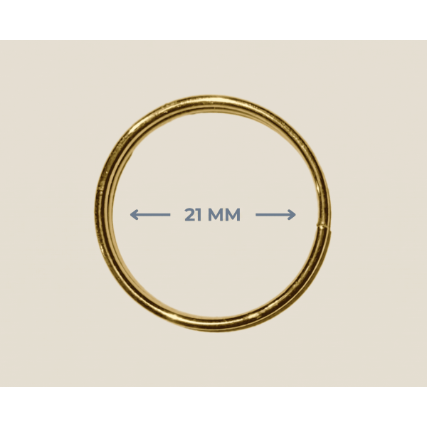 21 mm Sarı Çift Sargı Metal Anahtarlık Halkası