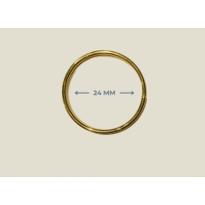 24 mm Çift Sargı Anahtarlık Halkası - Sarı Metal