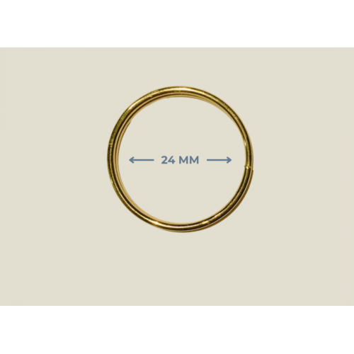 24 mm Çift Sargı Anahtarlık Halkası - Sarı Metal