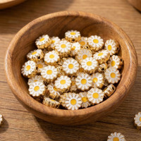 Altın Kaplama Mineli Papatya Takı ve Boncuk Aparatı - 10 mm