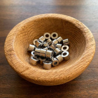 Gümüş Kaplama Silindir Ara Malzeme Metal Boncuk - 5x2,5 mm