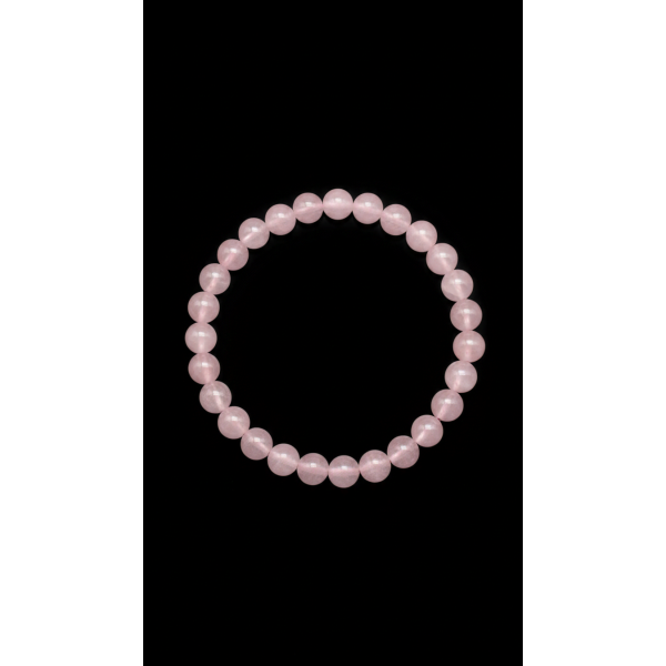 Pembe Kuvars Doğal Taş Makrome Bileklik 6 mm Küre Kesim Ayarlanabilir