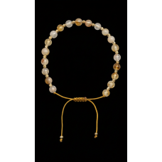 Sitrin Doğal Taş Makrome Bileklik 6 mm Küre Kesim Ayarlanabilir