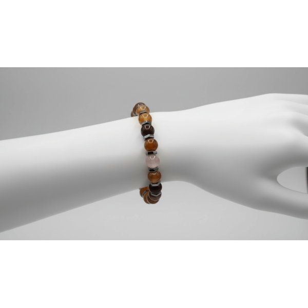 Akik ve Hematit Doğal Taş Bileklik – Güç, Denge ve Zarafet