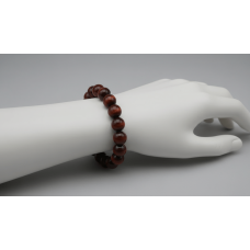 Kırmızı Kaplan Gözü Doğal Taş Bileklik – 10 mm Küre Kesim | SERRAADA