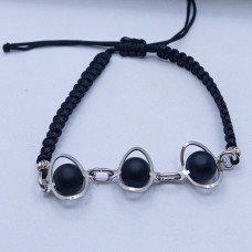 Mat Oniks Taşlı El Örgüsü İp Bileklik – 1 Adet | SERRAADA