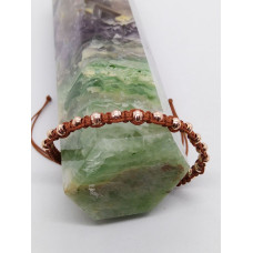 Rose Altın Kaplama Metal Boncuklu El İşi Örgü İp Bileklik – 1 Adet | SERRAADA