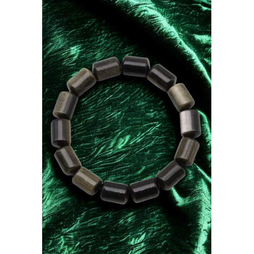 A Kalite Golden Obsidyen Doğal Taş Bileklik - 10 x 14 mm Silindir Kesim