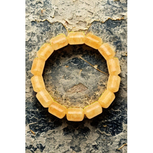 A Kalite Kalsit Taşı Doğal Taş Bileklik - 10 x 14 mm Silindir Kesim