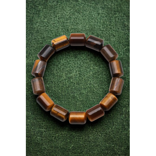 A Kalite Kaplan Gözü Doğal Taş Bileklik - 10 x 14 mm Silindir Kesim