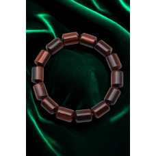 A Kalite Kırmızı Kaplan Gözü Doğal Taş Bileklik - 10 x 14 mm Silindir Kesim