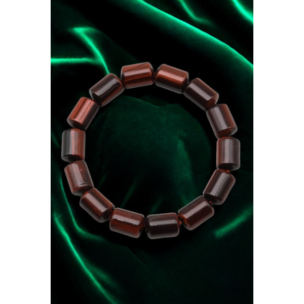 A Kalite Kırmızı Kaplan Gözü Doğal Taş Bileklik - 10 x 14 mm Silindir Kesim A Kalite Kırmızı Kaplan Gözü Doğal Taş Bileklik - 10 x 14 mm Silindir Kesim