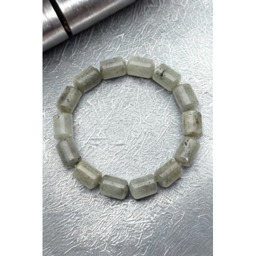 Labradorit Doğal Taş Bileklik - 10x14 mm Özel Kesim Silindir