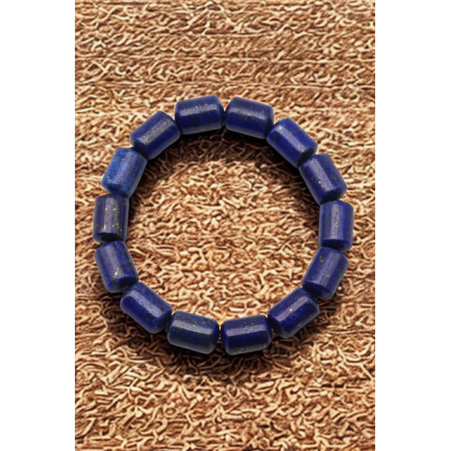 Lapis Lazuli Doğal Taş Bileklik - 10x14 mm Özel Kesim Silindir