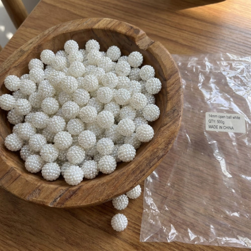 14 mm Plastik Akrilik Böğürtlen Boncuk Beyaz - 500 Adet 14 mm Plastik Akrilik Böğürtlen Boncuk Beyaz - 500 Adet