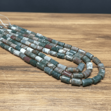 Doğal Hint Akiği Taşı Boru Kesim Dizi – 38 cm, 26-28 Taş, 10x7 mm