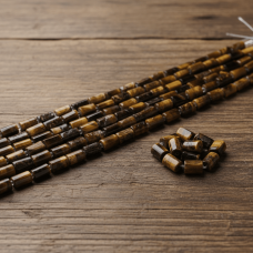 Doğal Kaplangözü Taşı Boru Kesim Dizi – 38 cm, 26-28 Taş, 10x7 mm