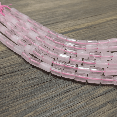Doğal Pembe Kuvars Taşı Boru Kesim Dizi