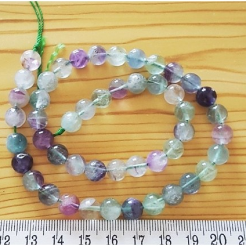 Florit Doğal Taş 8 mm Küre Dizi – Yaklaşık 47-48 Adet, Tekli Satış