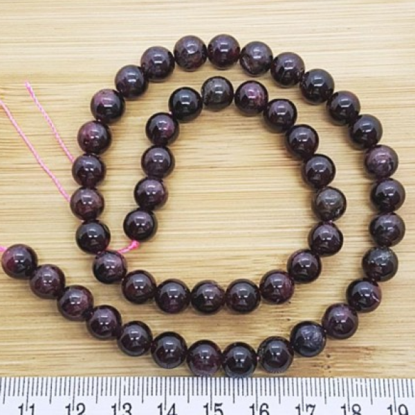 Doğal Granat Taşı 7-8 mm Küre Dizi – Yaklaşık 48 Adet, Tekli Satış