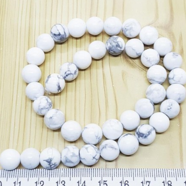 Doğal Havlit Taşı 10 mm Küre Dizi – Yaklaşık 38 Adet, Tekli Satış