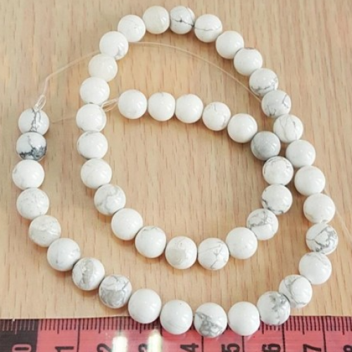 Havlit Küre Kesim Doğal Taş Dizi 8 mm – Yaklaşık 48 Adet, Tekli Satış