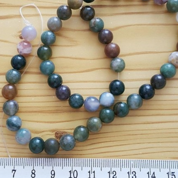Doğal Hint Akik Taşı 8 mm Küre Dizi – 46-48 Adet Doğal Hint Akik Taşı 8 mm Küre Dizi – 46-48 Adet