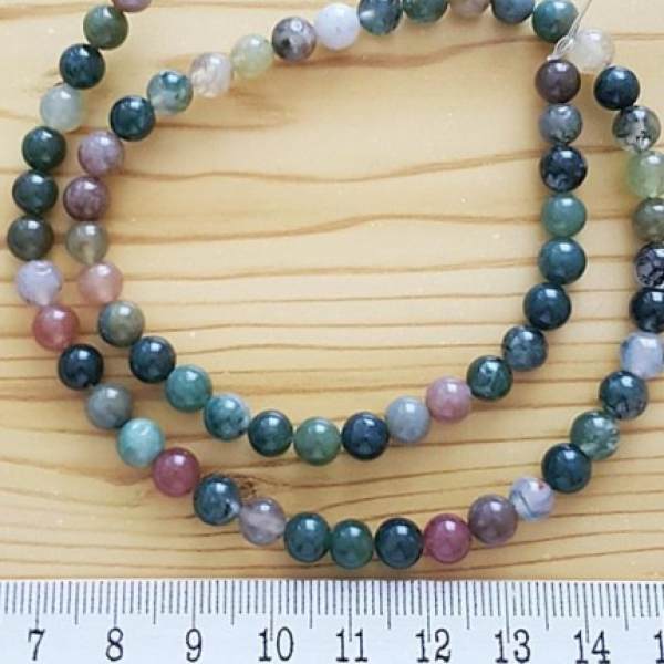 Doğal Hint Akik Taşı 6 mm Küre Kesim Dizi