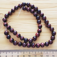 Doğal Kırmızı Kaplangözü Taşı 8 mm Küre Dizi